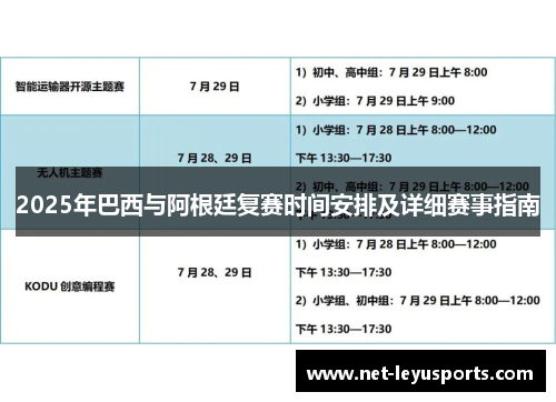 2025年巴西与阿根廷复赛时间安排及详细赛事指南